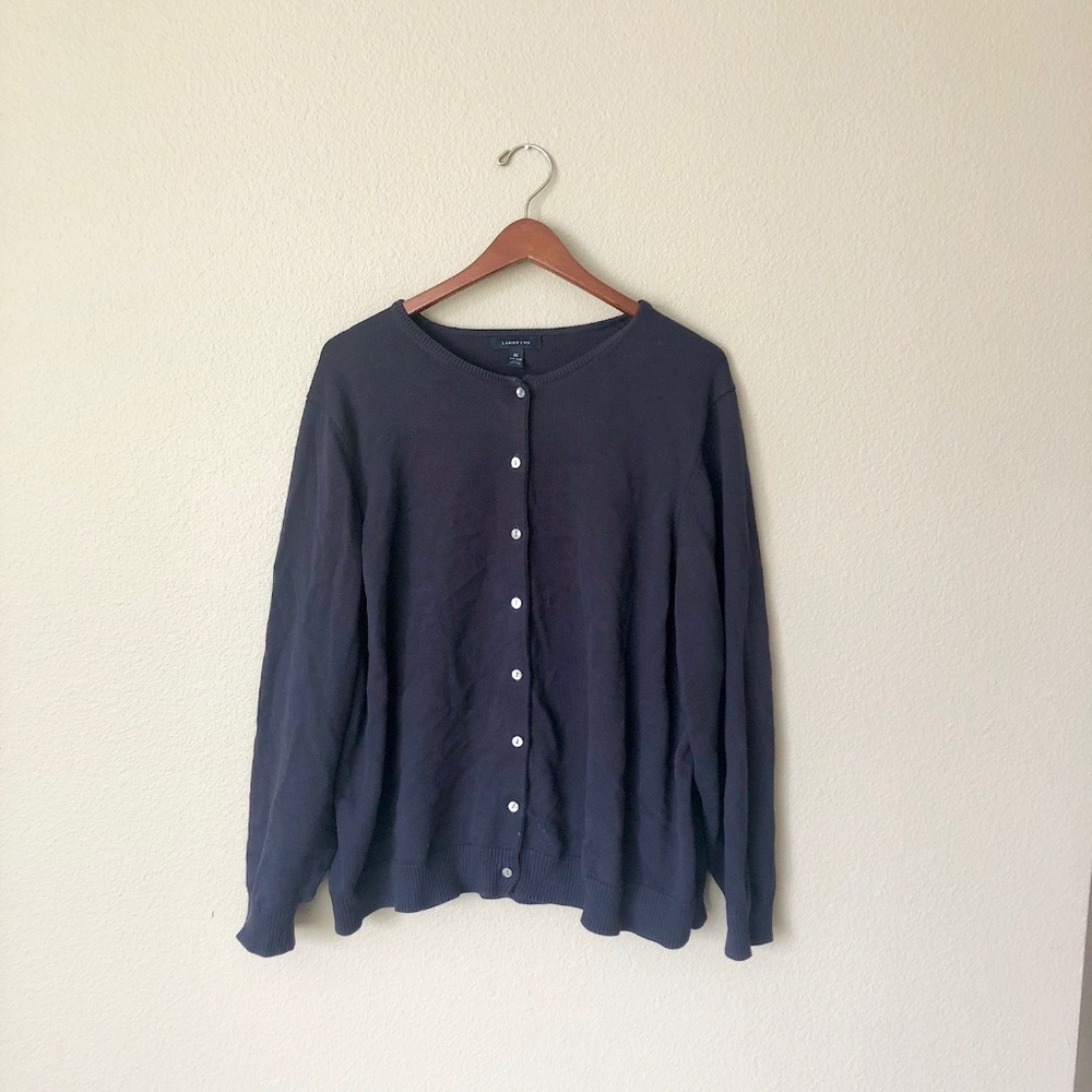 Navy Button-Up Cardigan Sweater